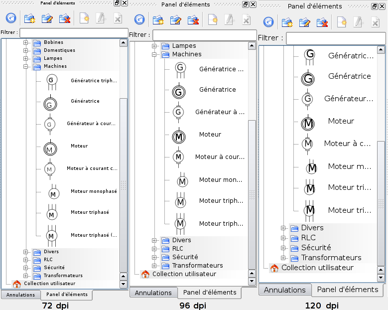 QET rendering depending of the screen resolution